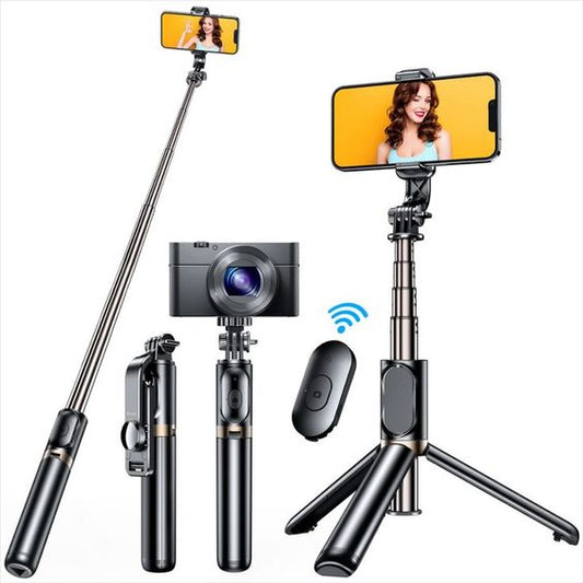 4 IN 1 SELFIE STICK + TRIPOD STAND WITH LIGHT AND WIRELESS REMOTE